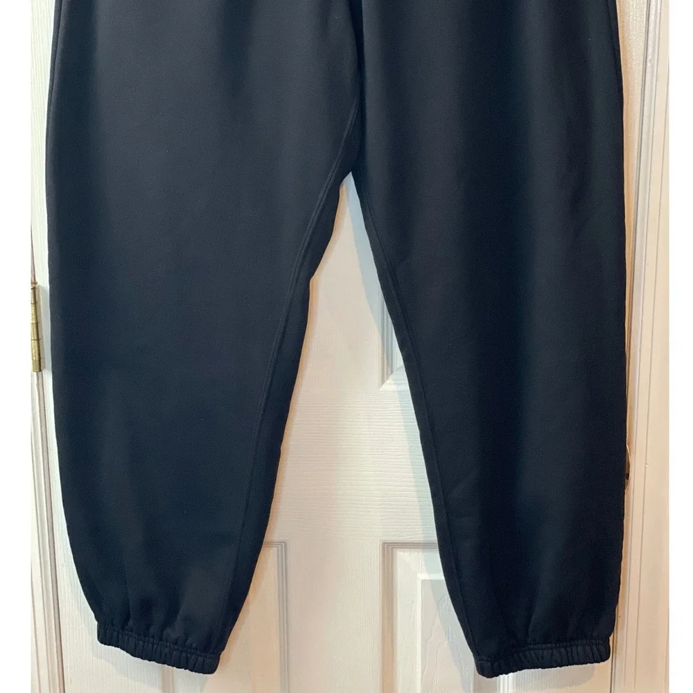 H&M Jogger Sweatpants Mens Medium Black Excellent Relaxed Fit Fleece Drawstring